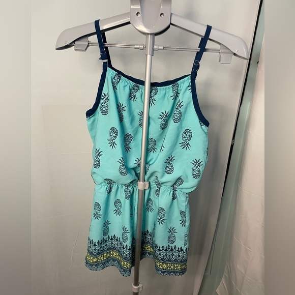 Girls My Michelle Romper‎ Teal pineapple size Large - Picture 3 of 11